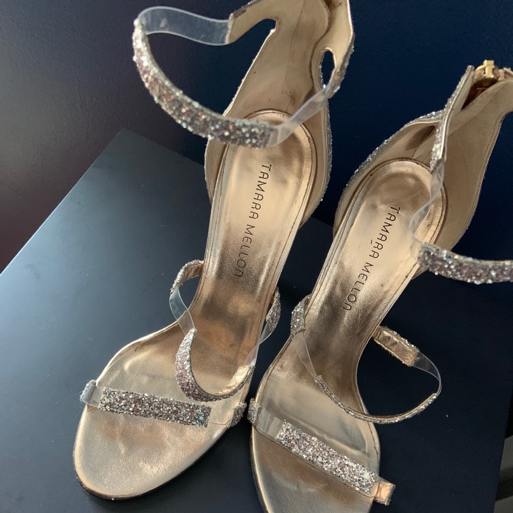 Tamara Mellon Frontline Sandal Blush (Glitter)